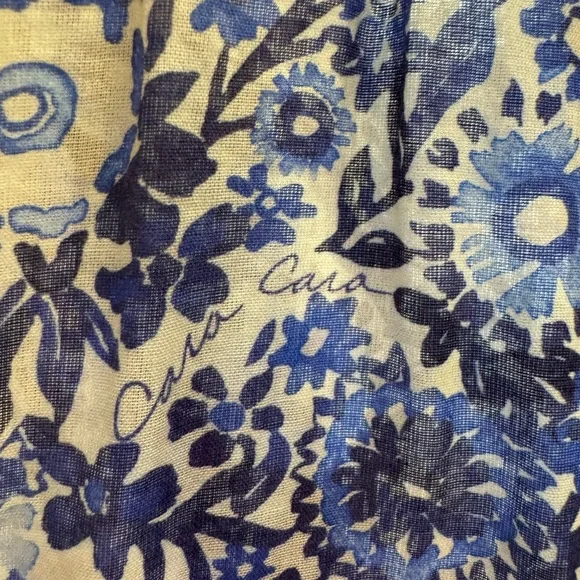 US$495 Cara Cara blue floral georgica skirt